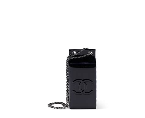 Chanel Black Patent Milk Carton Bag Ruthenium Hardware, 2014 